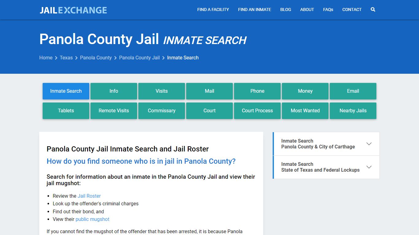 Inmate Search: Roster & Mugshots - Panola County Jail, TX - Jail Exchange